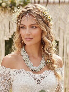 Handcrafted Crochet Multi-Strand Pearl & Crystal Statement Necklace